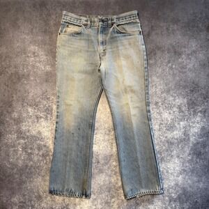 Vintage JCPenney Mens Blue Denim Bootcut Jeans Light Wash 32x30
